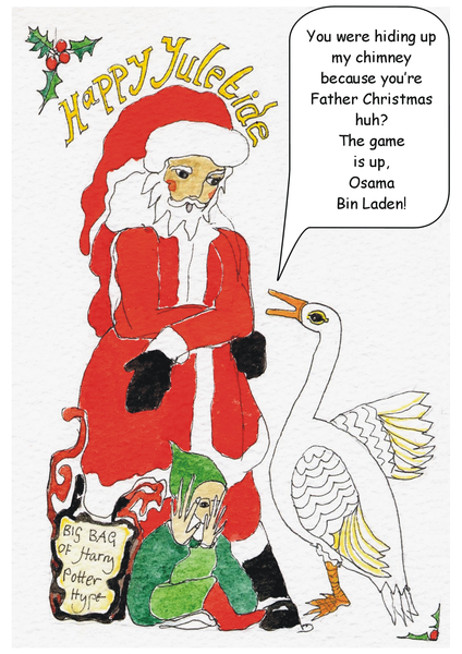 2001 Christmas card, by Sarah Keen.