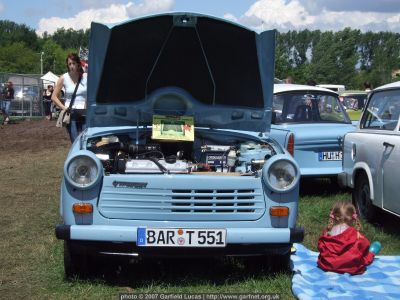 Four-stroke front. Note the grille only has slots down the vehicle's left side