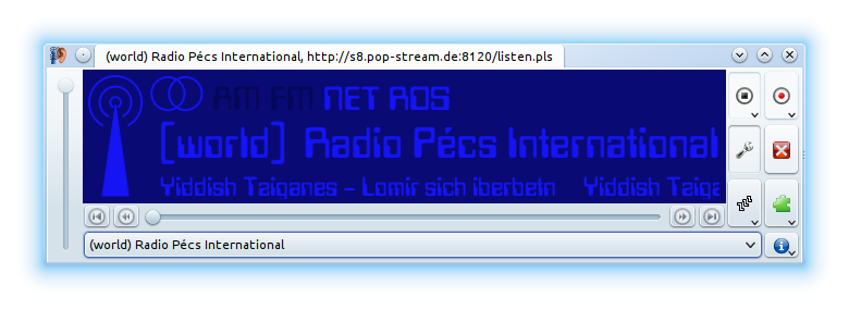 Radio Pécs International played in the excellent KRadio4 player for Linux users with the KDE desktop